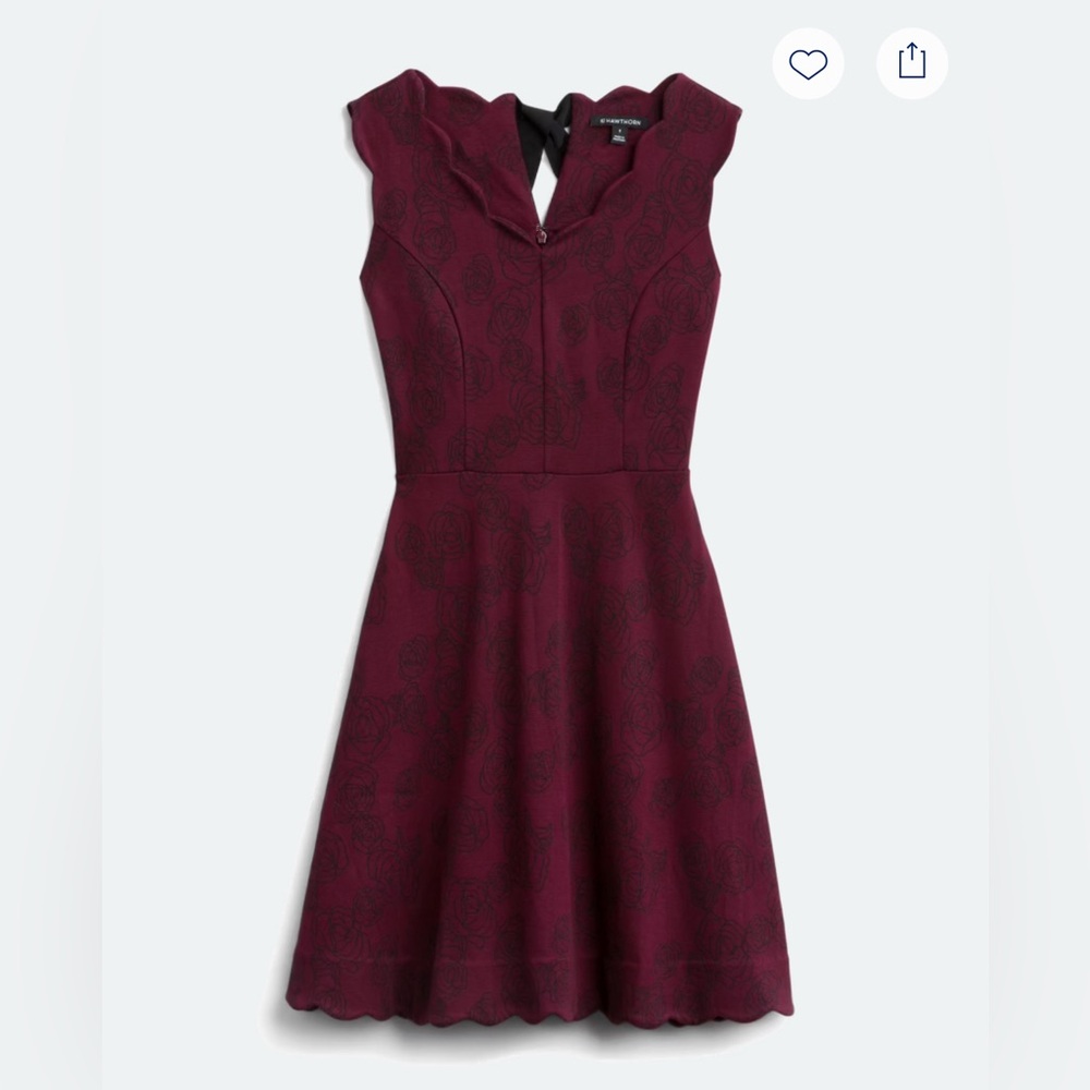 41 Hawthorn Red Ruffled Pleated Fit and Flare Mini Dress